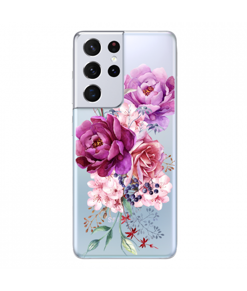 Husa Samsung Galaxy S21 Ultra, Silicon Premium, BEAUTIFUL FLOWERS BOUQUET
